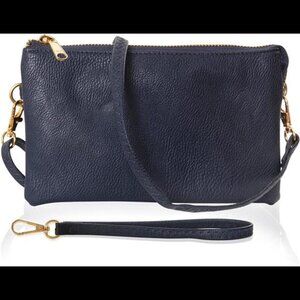 Vegan Leather Wristlet Purse Small Clutch Purse with Shoulder and Wrist Straps